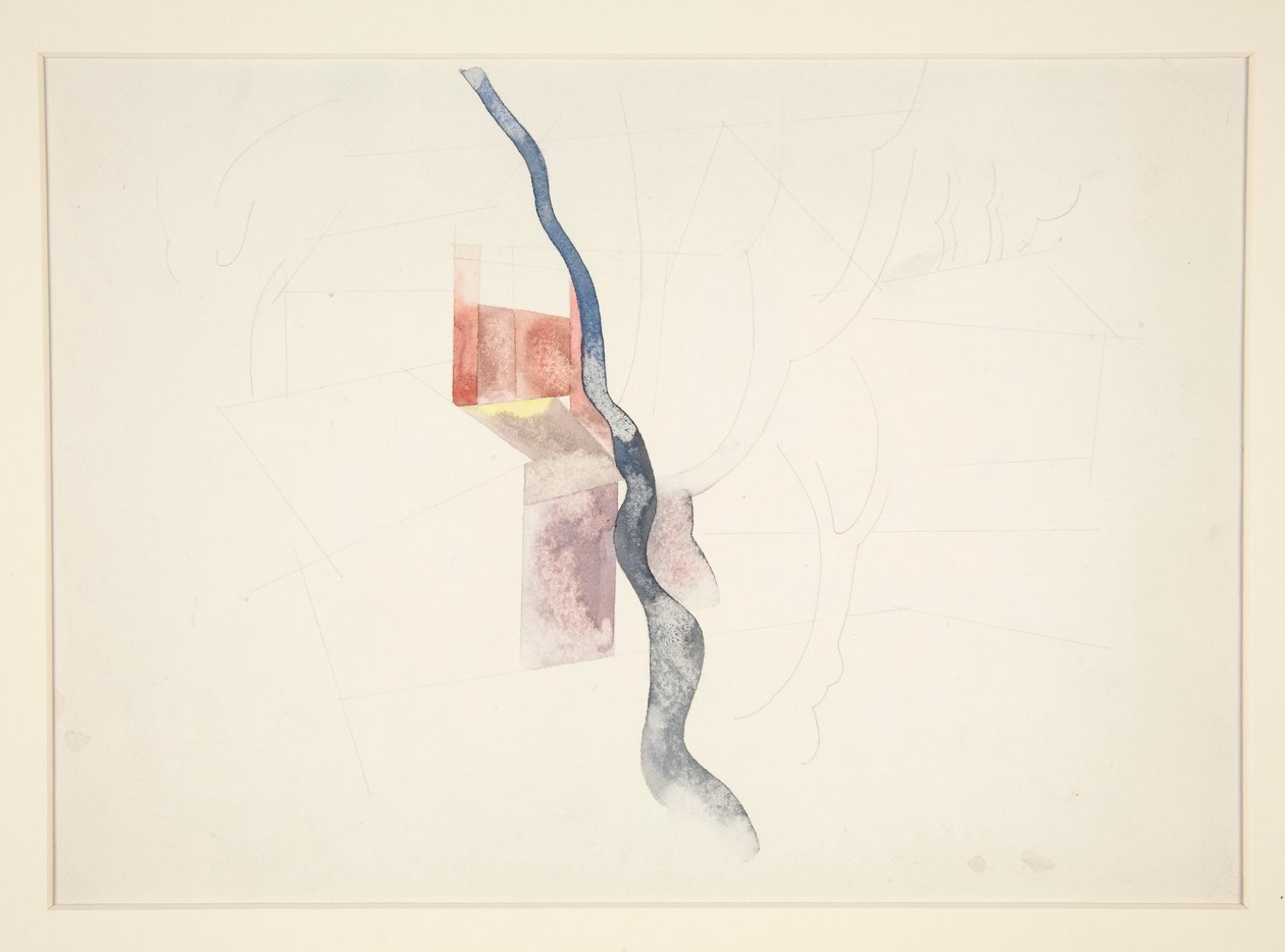 Abstrakcja drzew (prawdopodobnie badanie dla Red Chimneys, 1918?) autorstwa Charles Demuth
