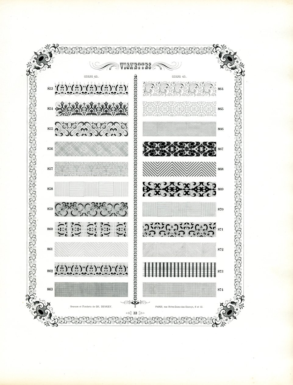 Kolekcja ozdobnych pasków dekoracyjnych (druk) autorstwa Charles Derriey