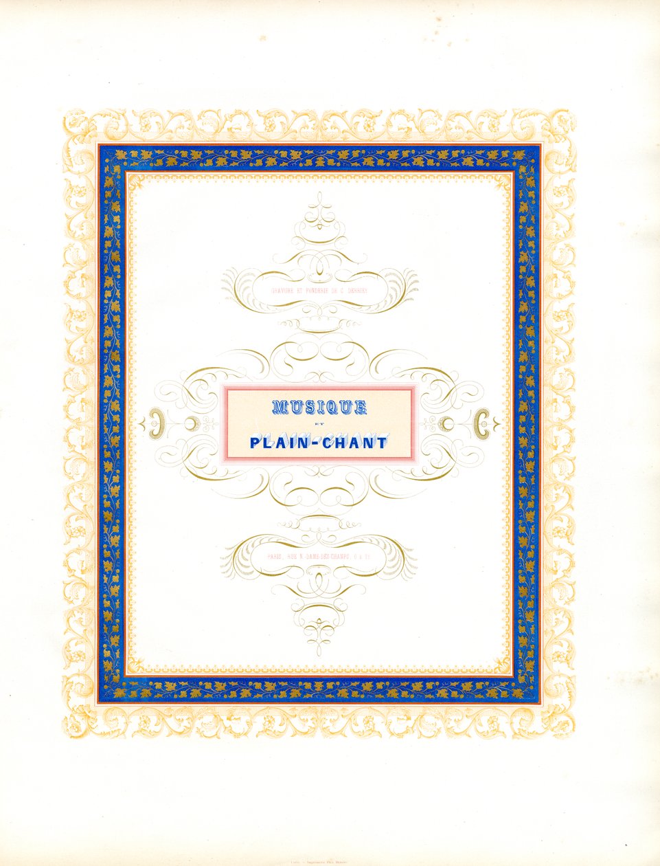 Ozdobna strona tytułowa dla muzyki kościelnej (druk) autorstwa Charles Derriey