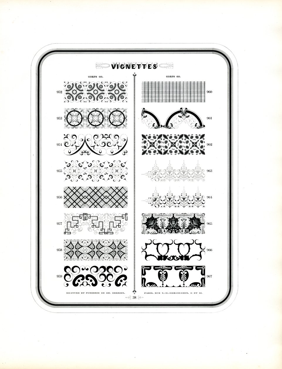 Dekoracyjne winiety i obramowania (druk) autorstwa Charles Derriey