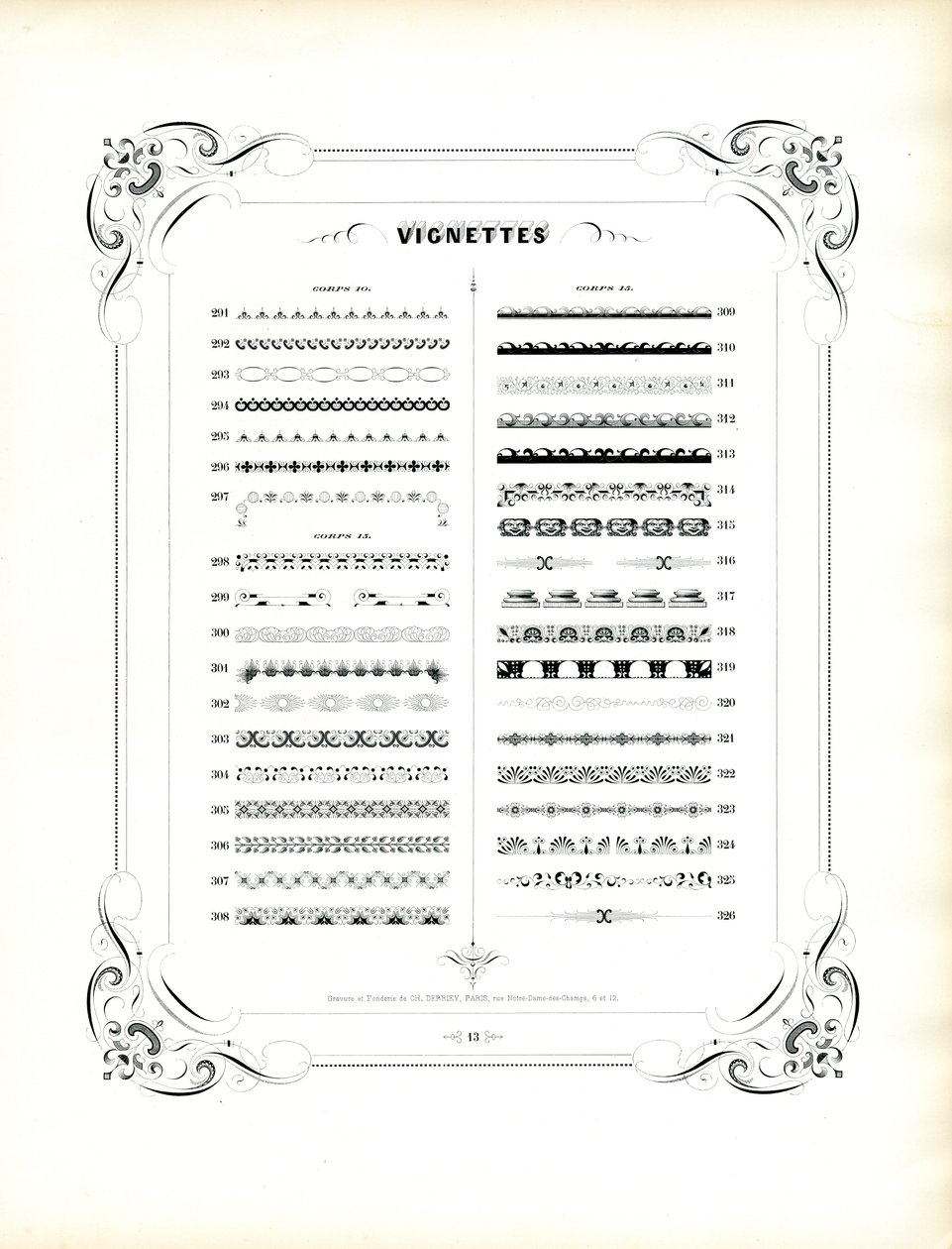 Ozdobne obramowania i elementy dekoracyjne (druk) autorstwa Charles Derriey
