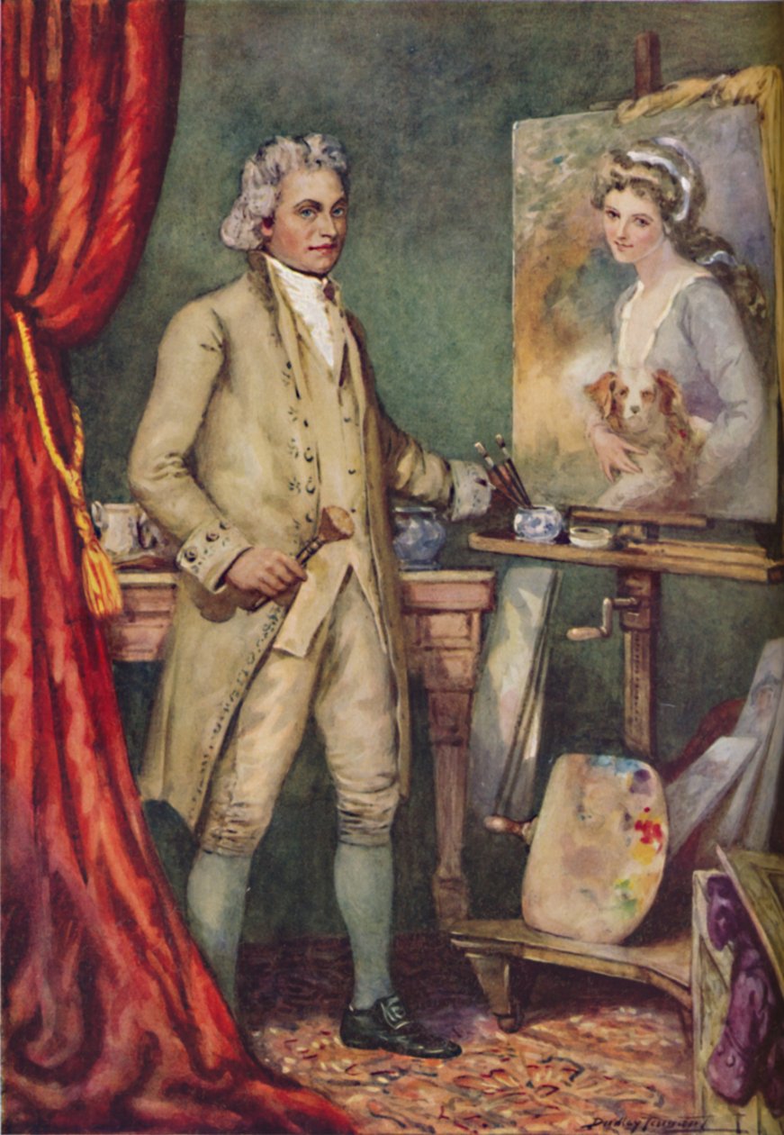 George Romney - przy pracy nad zdjęciem swojego ulubionego modelu, ok. 1925 r. autorstwa Charles Dudley Tennant