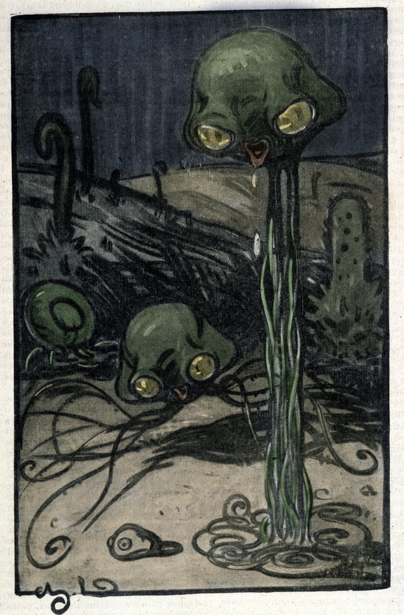 Mieszkaniec planety Mars. Ilustracja M. Dudouyta (1885-1946) do powieści Herberta George