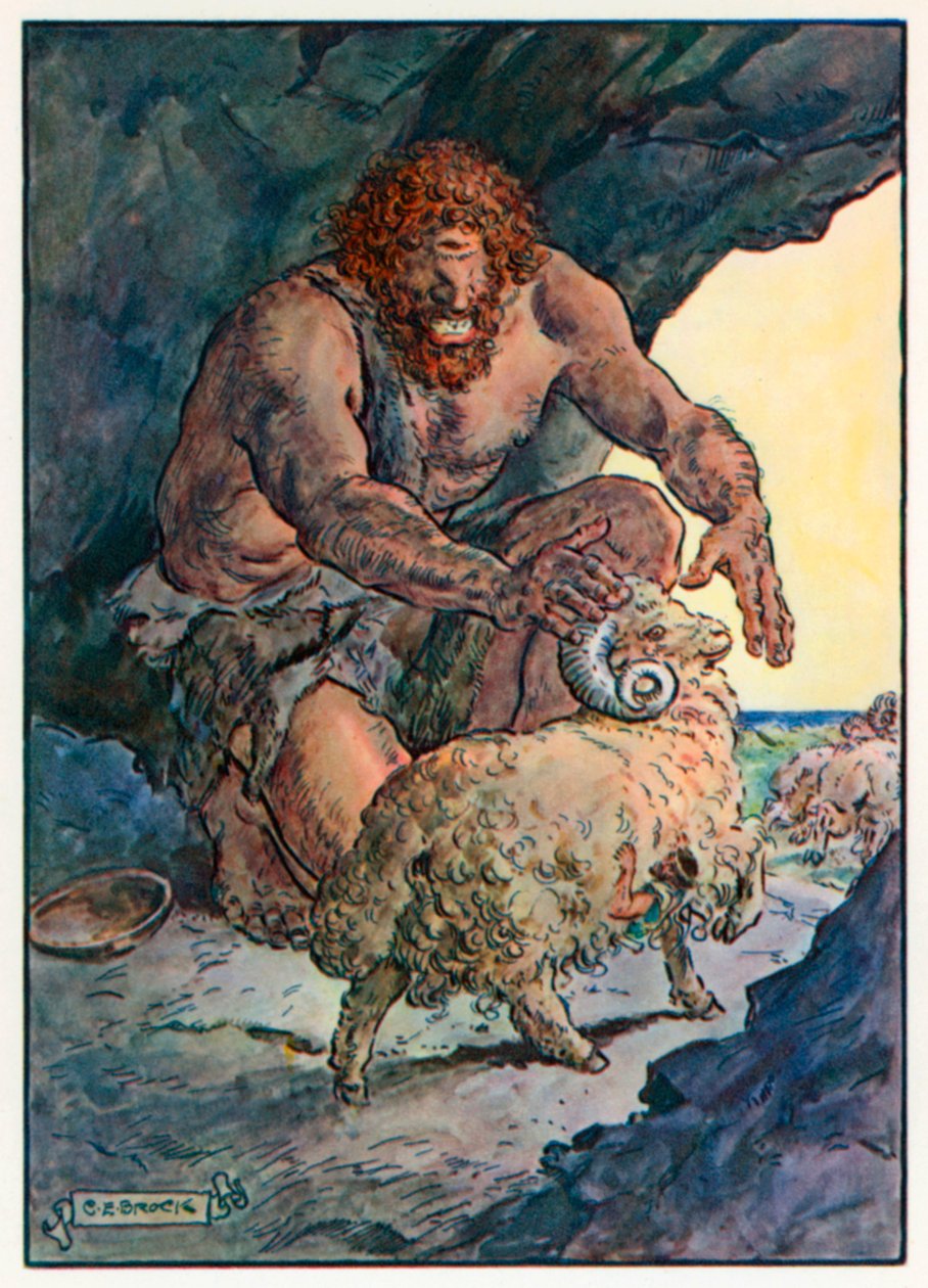 "Jak to jest, ty, który jesteś przywódcą stada" (kolorowa litografia) autorstwa Charles Edmund (after) Brock