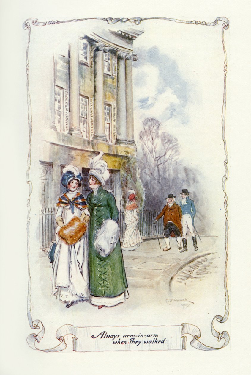 Zawsze ramię w ramię, gdy szli, 1907 (ilustracja) autorstwa Charles Edmund Brock