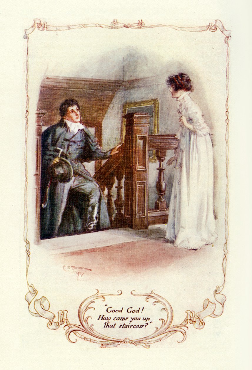 Mój Boże! Jak wszedłeś na te schody? 1907 (ilustracja) autorstwa Charles Edmund Brock