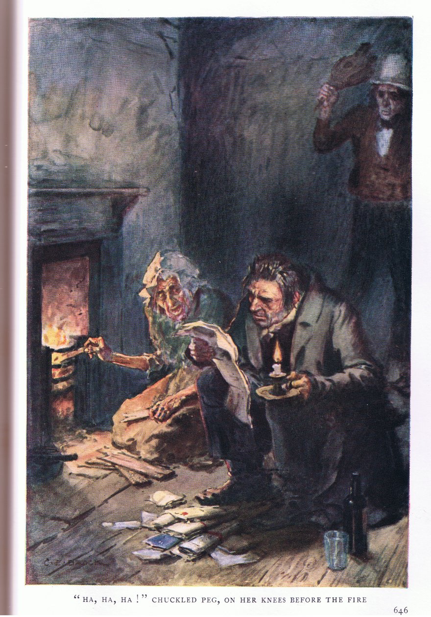 Ha, ha, ha! zaśmiała się Peg, na kolanach przed ogniem autorstwa Charles Edmund Brock