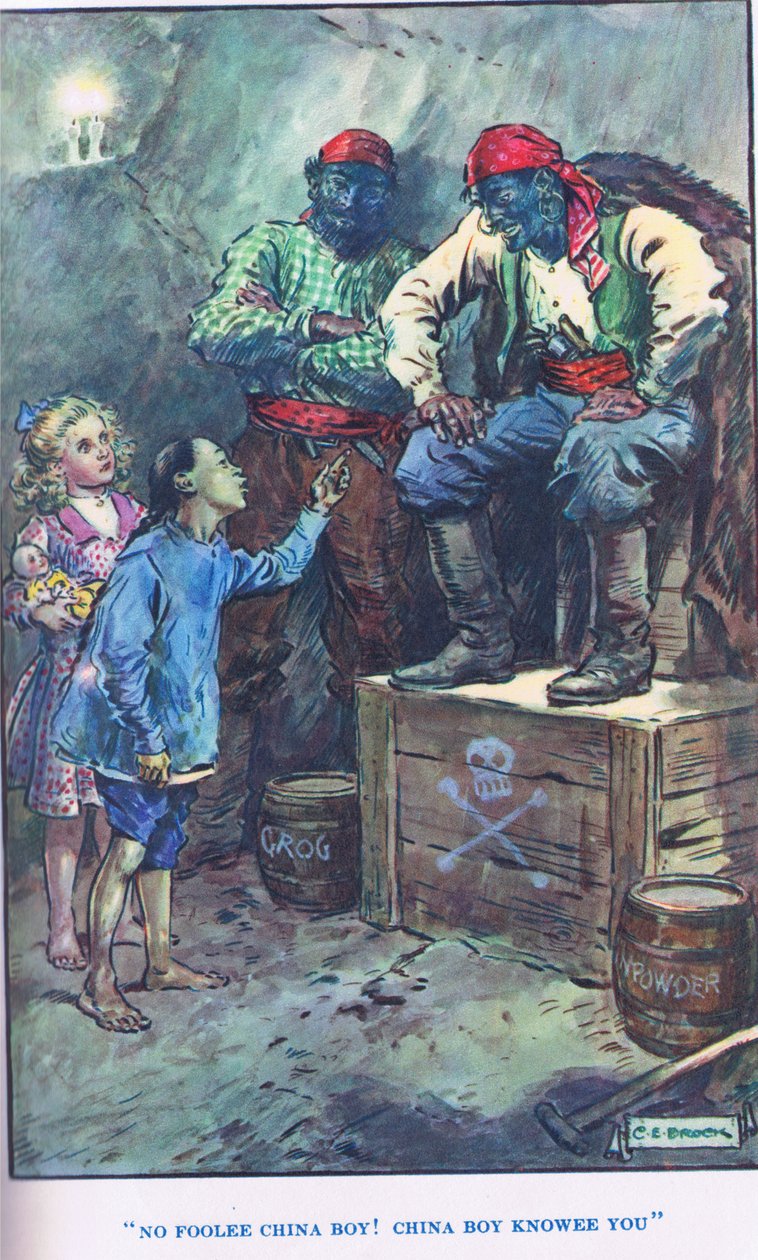 Królowa Wyspy Piratów, ilustracja z „Modern Stories” autorstwa Charles Edmund Brock