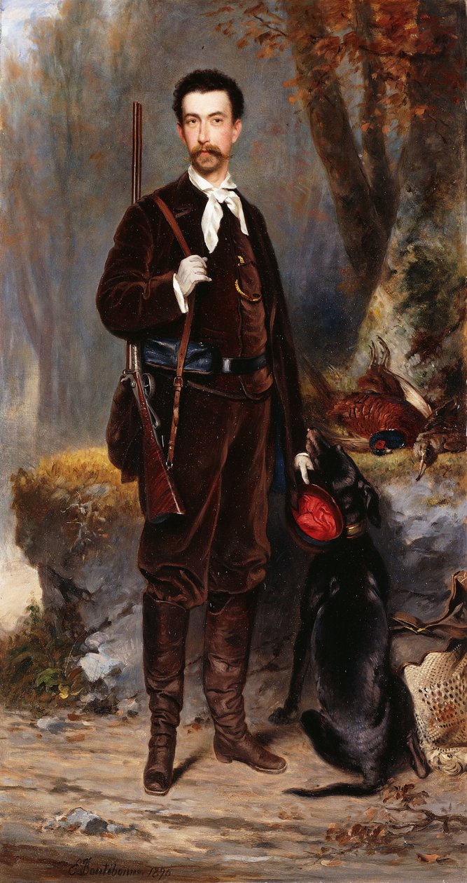 Łowca z psem, 1876 autorstwa Charles Edouard Boutibonne