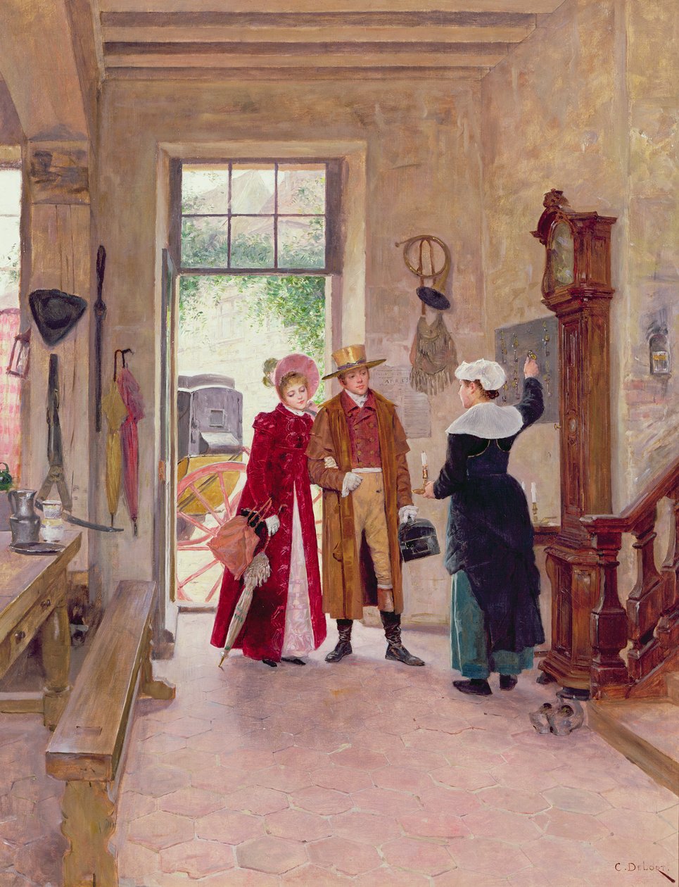 Przyjazd do Inn autorstwa Charles Edouard Delort