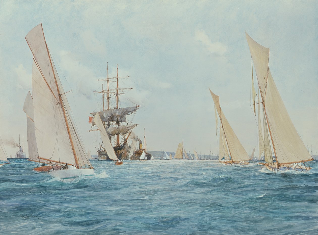 Wyścig jachtów autorstwa Charles Edward Dixon
