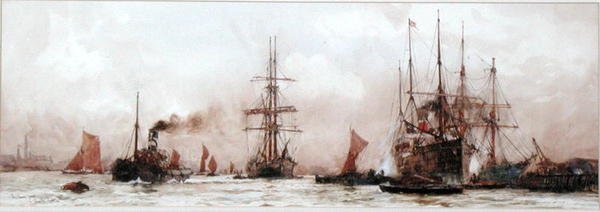 Dolny basen, Londyn autorstwa Charles Edward Dixon