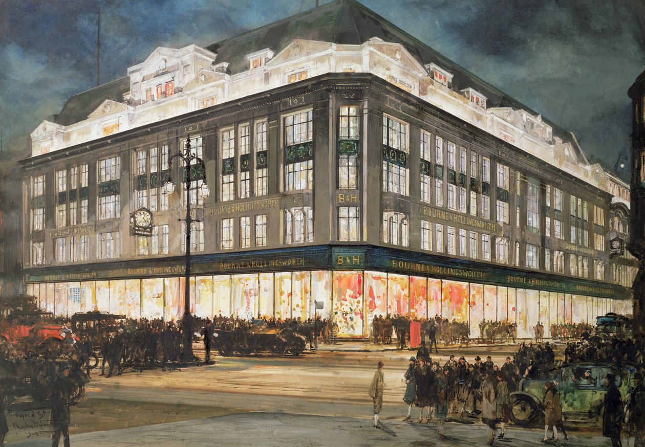 Nowy budynek, Bourne i Hollingsworth, Oxford Street autorstwa Charles Edward Dixon