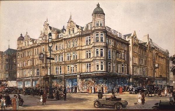 Stary budynek, Bourne i Hollingsworth, Oxford Street autorstwa Charles Edward Dixon