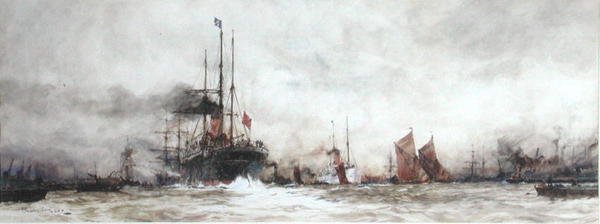 Tamiza w Blackwall Reach autorstwa Charles Edward Dixon