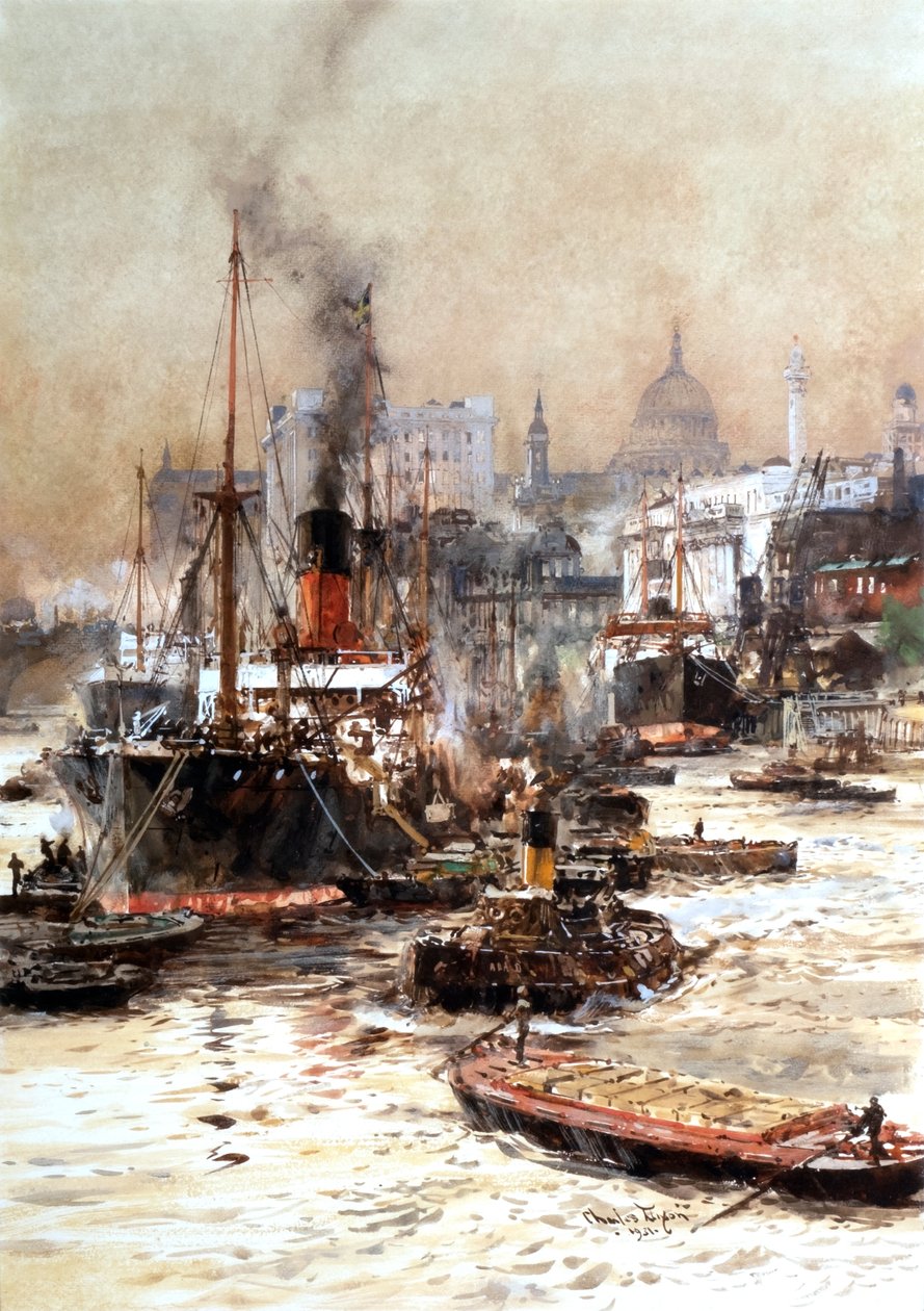 Tamiza poniżej St Pauls autorstwa Charles Edward Dixon