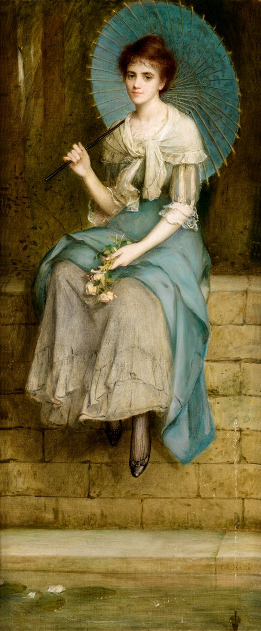 Fontanna (olej na płótnie) autorstwa Charles Edward Halle