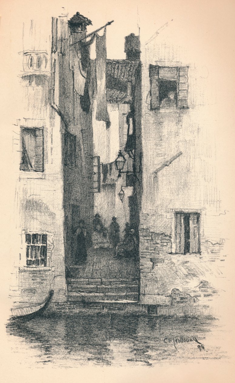 Ulica w Wenecji, 1895 autorstwa Charles Edward Holloway