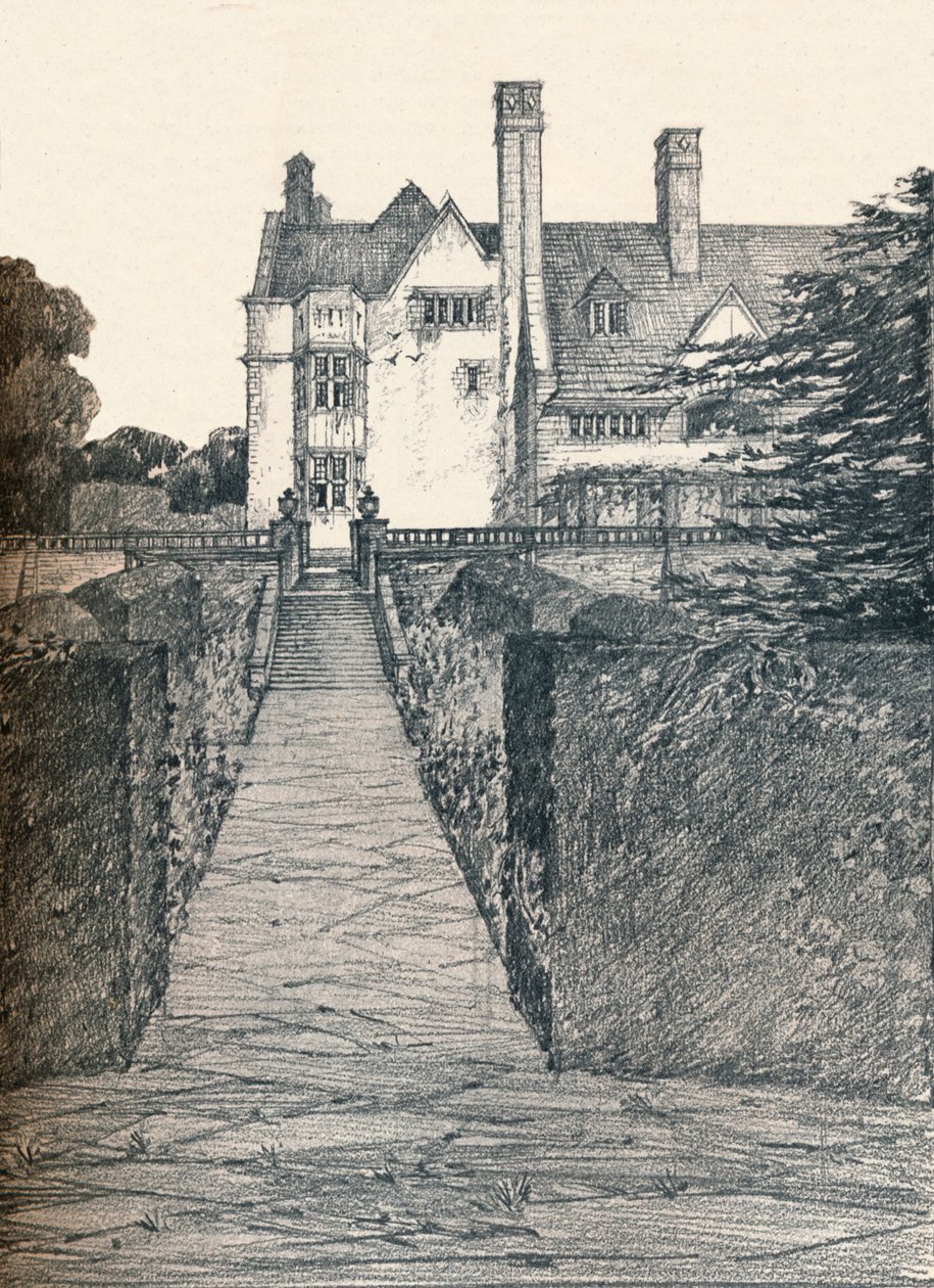 „Tirley Court, Cheshire: East Side”, 1908 autorstwa Charles Edward Mallows