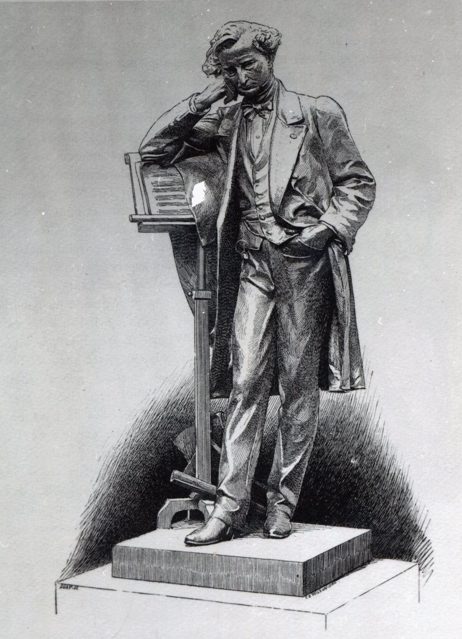 Hector Berlioz, według pomnika Alfreda Lenoira na Square Vintimille, Paryż, 1886 autorstwa Charles Edward Wilson