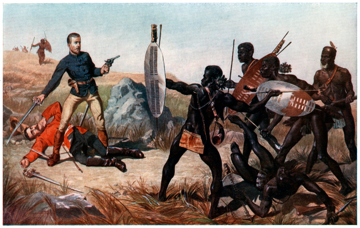 Incydent w bitwie pod Isandlwana, wojna anglo-zuluska, 22 stycznia 1879 r autorstwa Charles Edwin Fripp