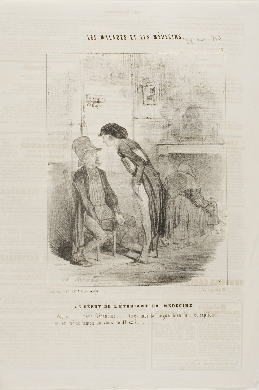 Student medycyny zaczynający karierę (tablica 12) autorstwa Charles Emile Jacque