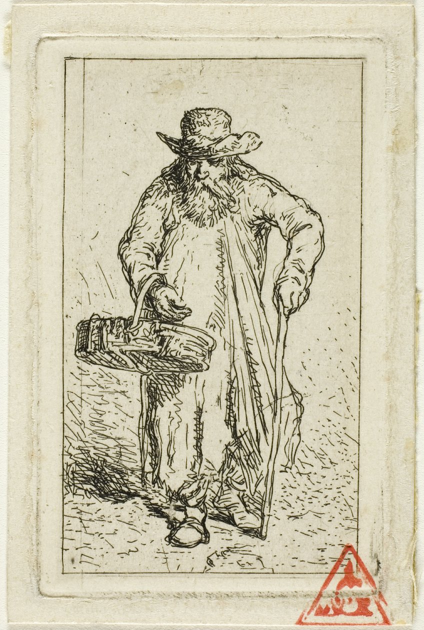 Żebrak z koszykiem autorstwa Charles Emile Jacque