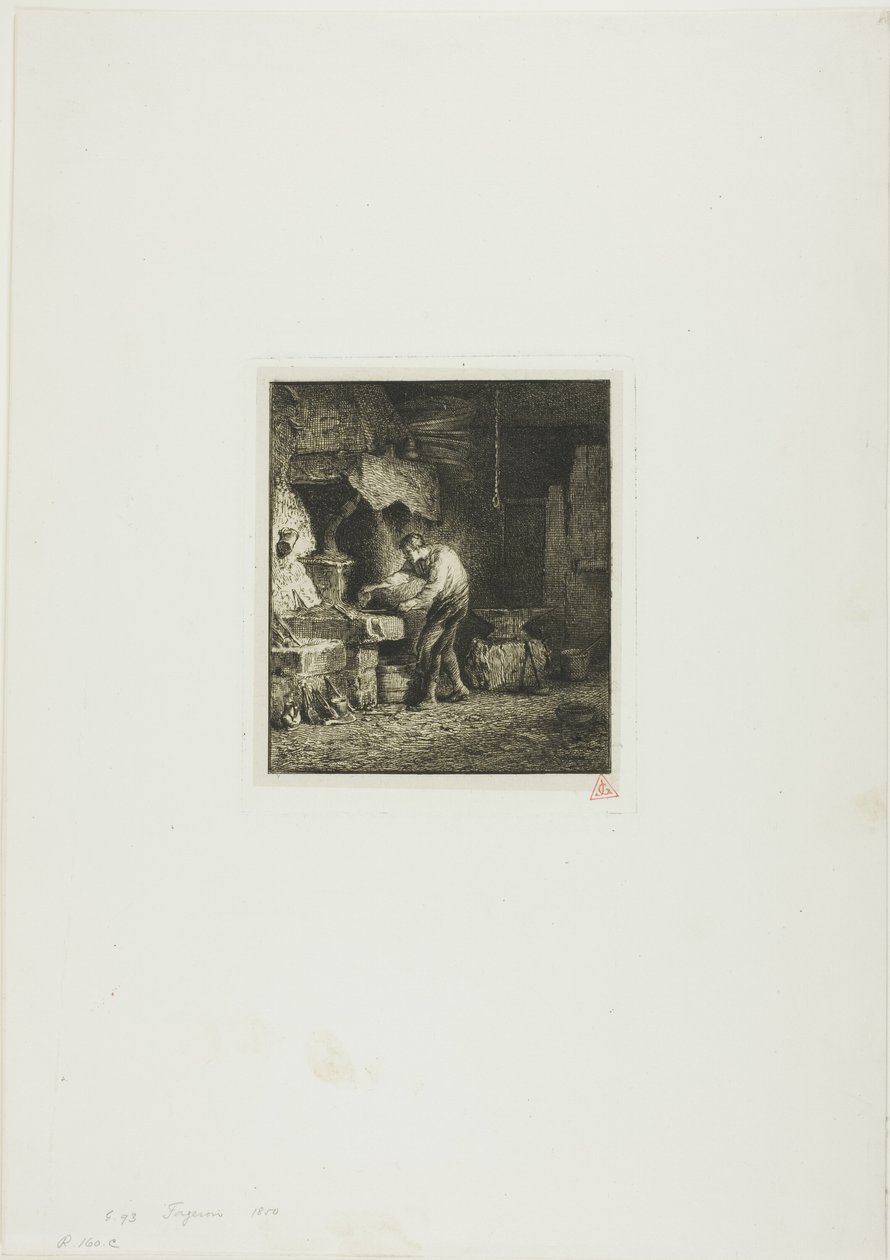 Kowal skierowany w lewo autorstwa Charles Emile Jacque