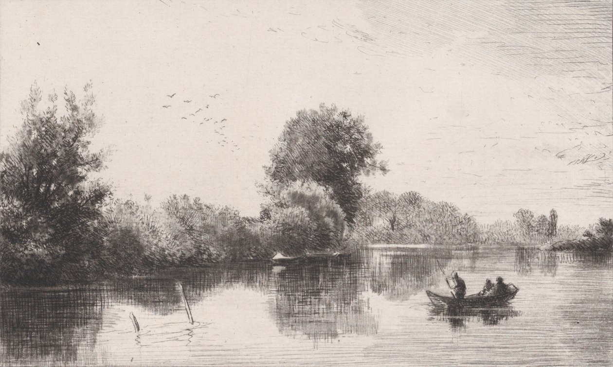 Bords-de-la-Marne, ca. 1862. autorstwa Charles Emile Jacque