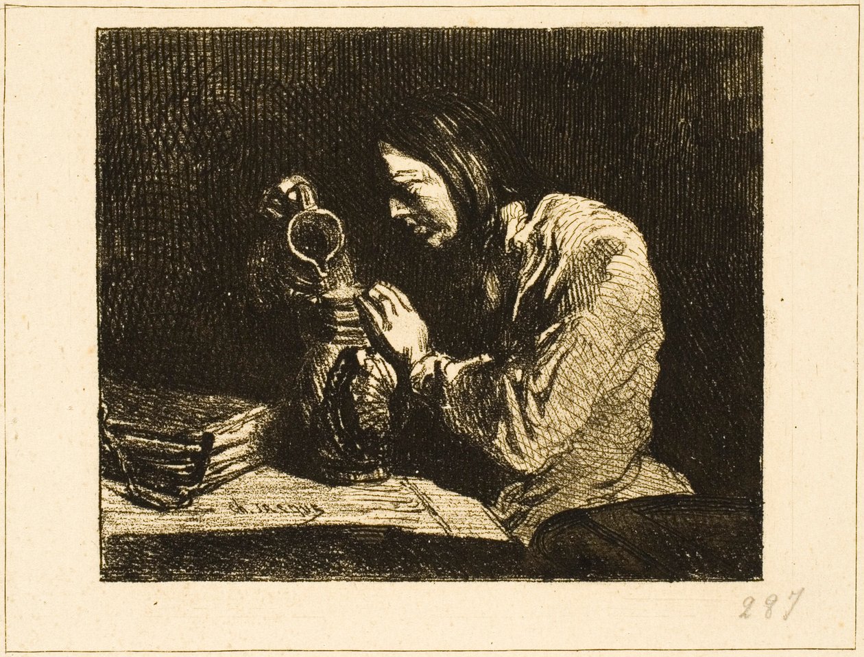 Popiersie mężczyzny autorstwa Charles Emile Jacque