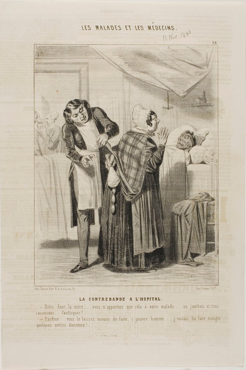 Przemyt w szpitalu (tablica 26) autorstwa Charles Emile Jacque