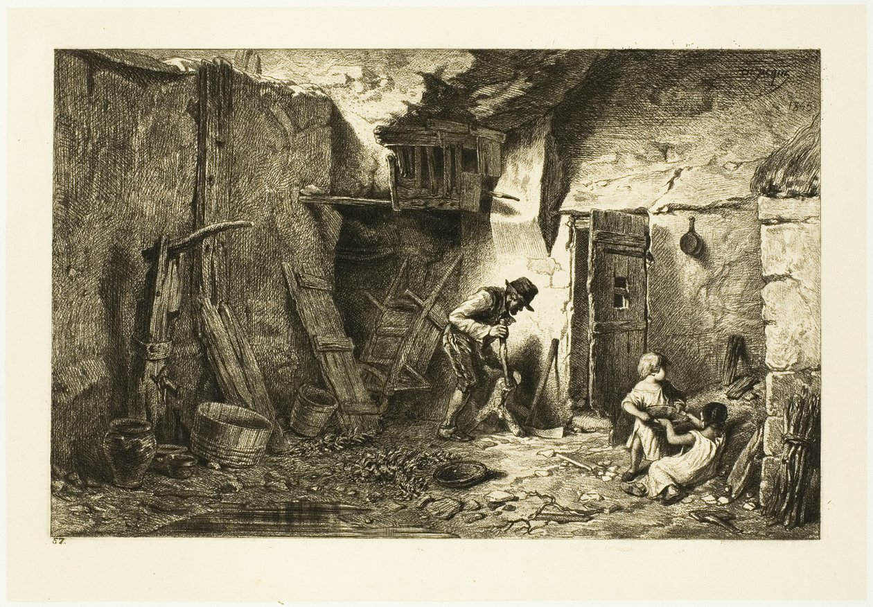 Dziedziniec autorstwa Charles Emile Jacque