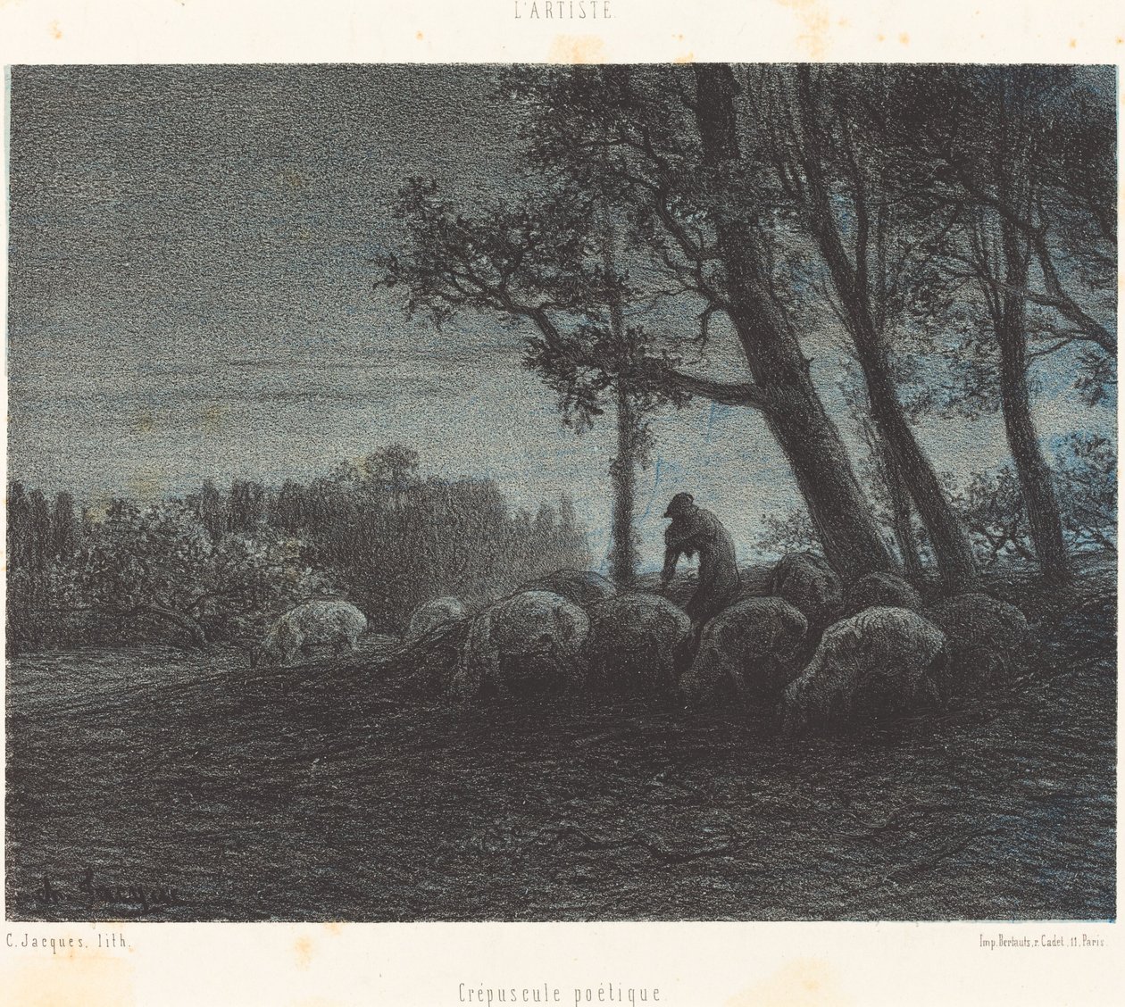 Poetycki Zmierzch autorstwa Charles Emile Jacque