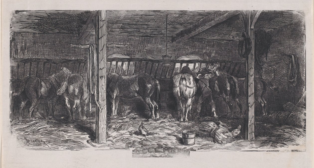 Grudzień z Albumu Przedmiotów Rustykalnych, 1859. autorstwa Charles Emile Jacque