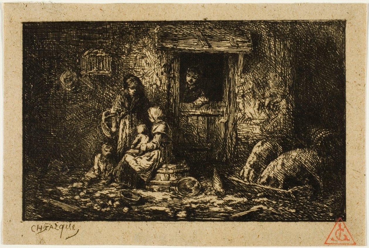 Drzwi domu wiejskiego autorstwa Charles Emile Jacque