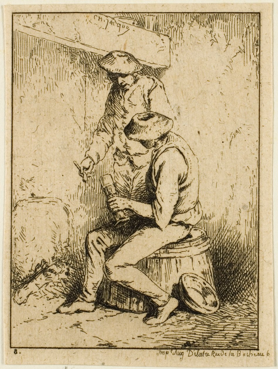 Pijący autorstwa Charles Emile Jacque
