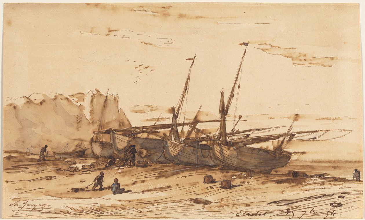 Etretat autorstwa Charles Emile Jacque