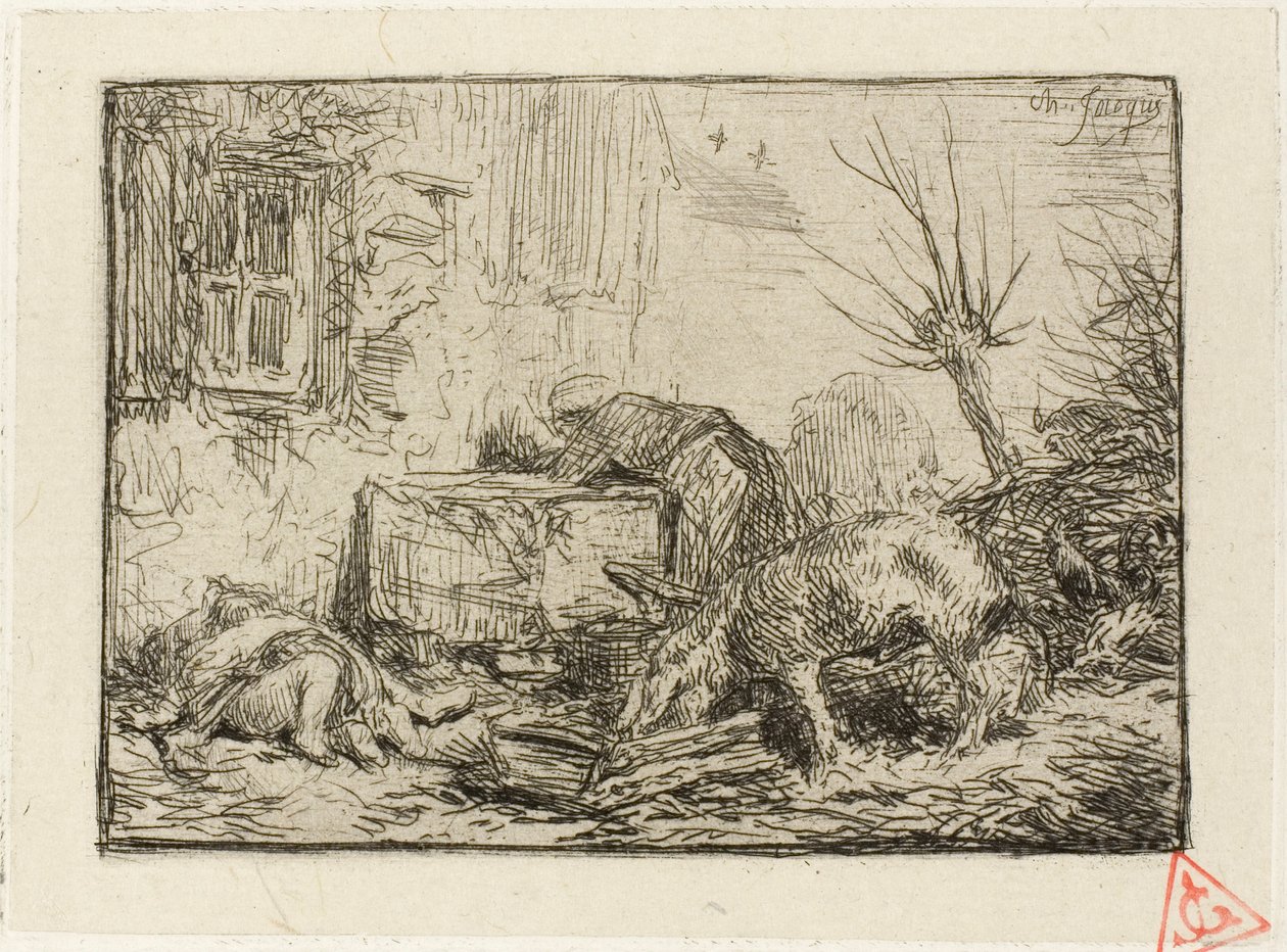 Gospodarstwo Dziedziniec autorstwa Charles Emile Jacque