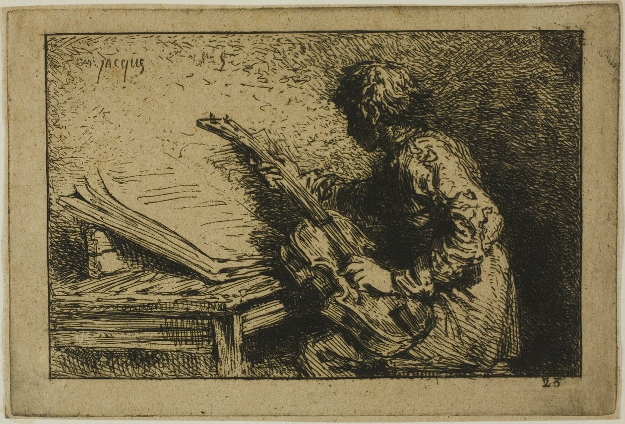 Gitarzysta autorstwa Charles Emile Jacque