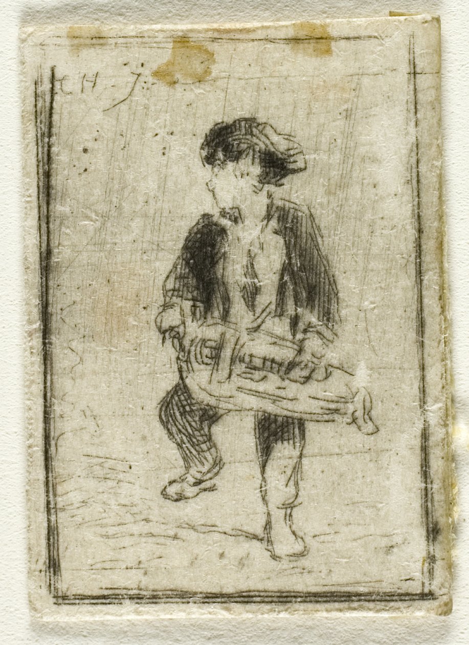 Gracz liry korbowej autorstwa Charles Emile Jacque
