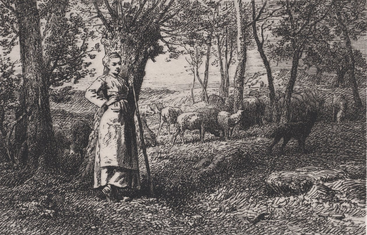 Pasterka, 1868. autorstwa Charles Emile Jacque