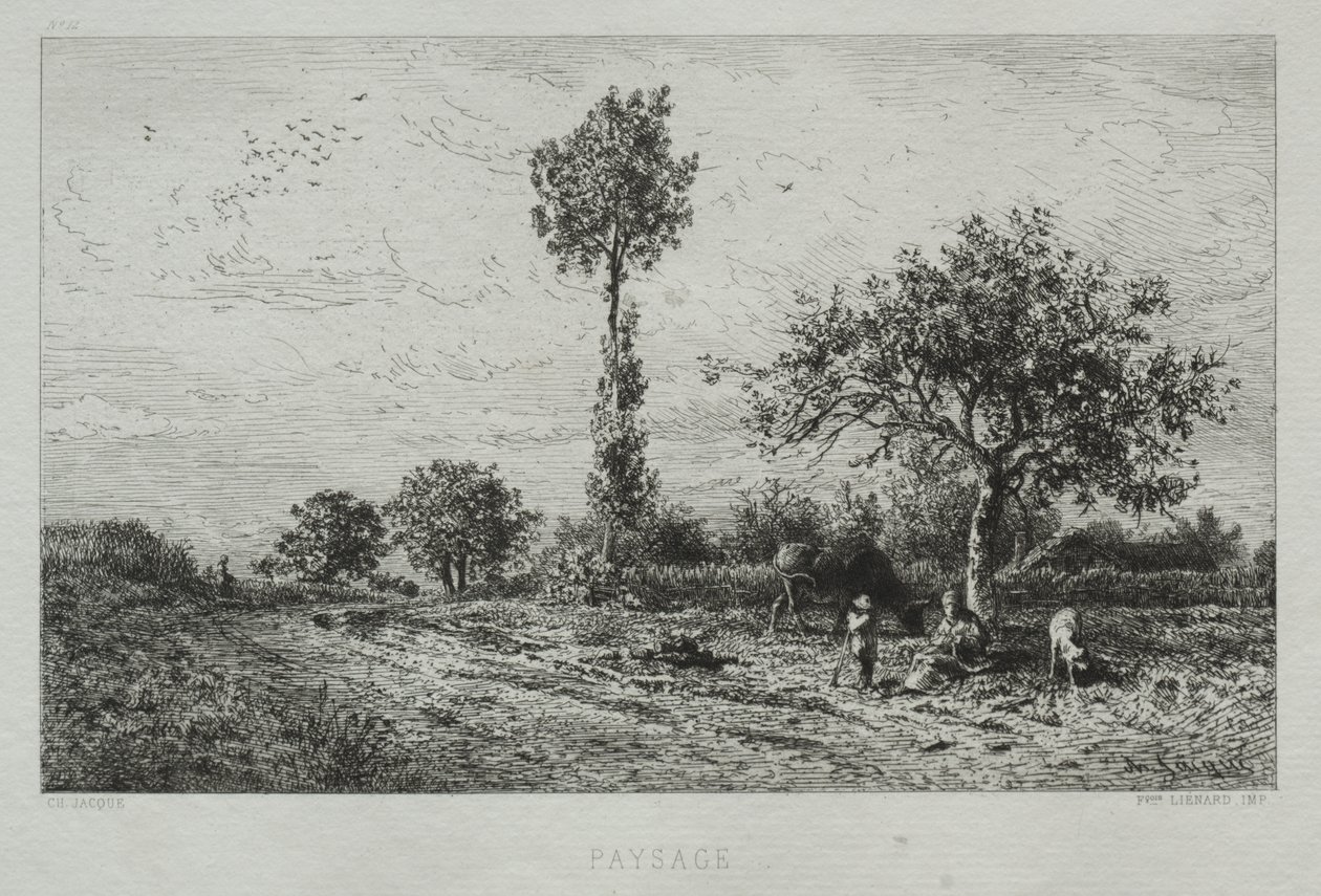 Krajobraz autorstwa Charles Emile Jacque