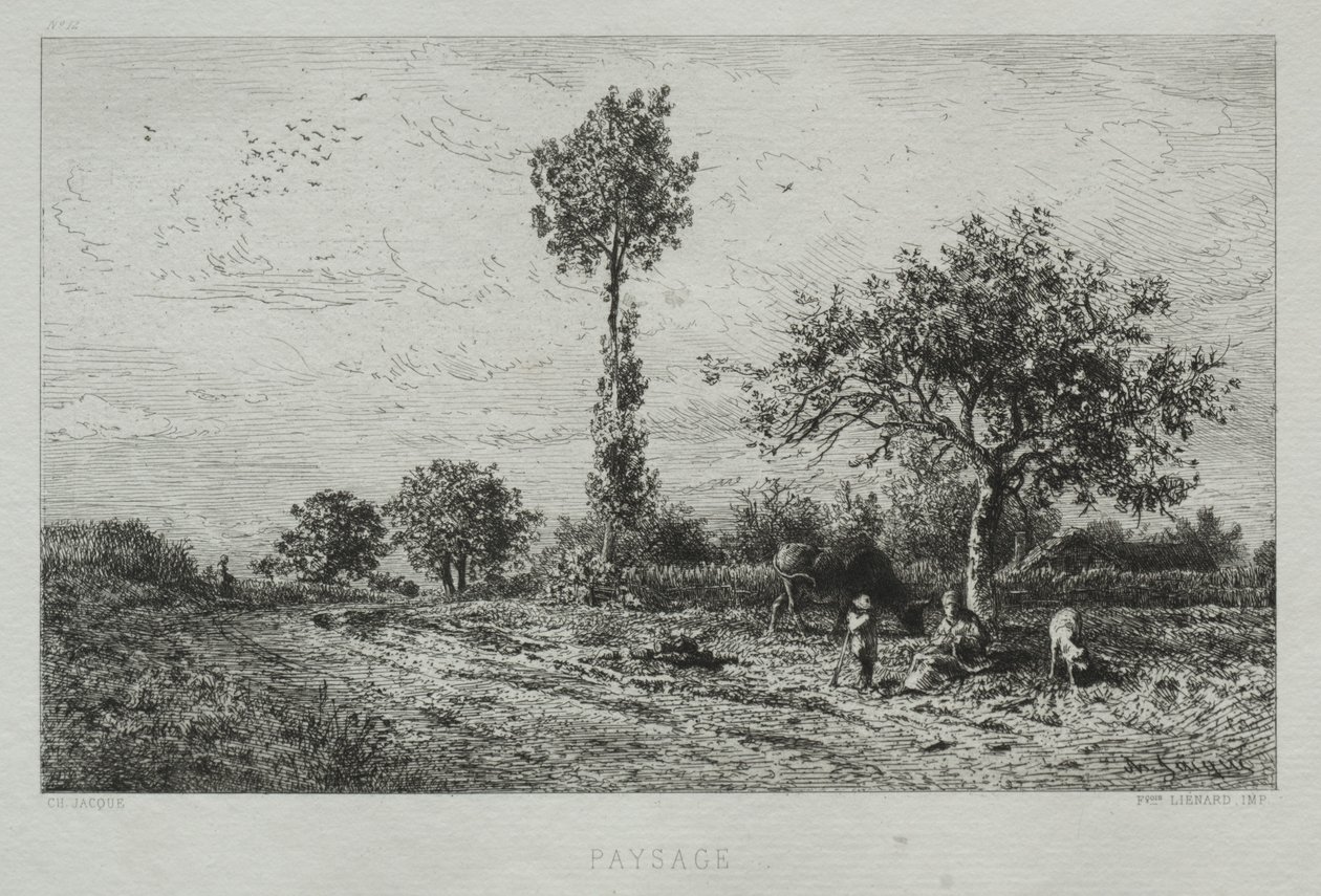 Krajobraz. autorstwa Charles Emile Jacque