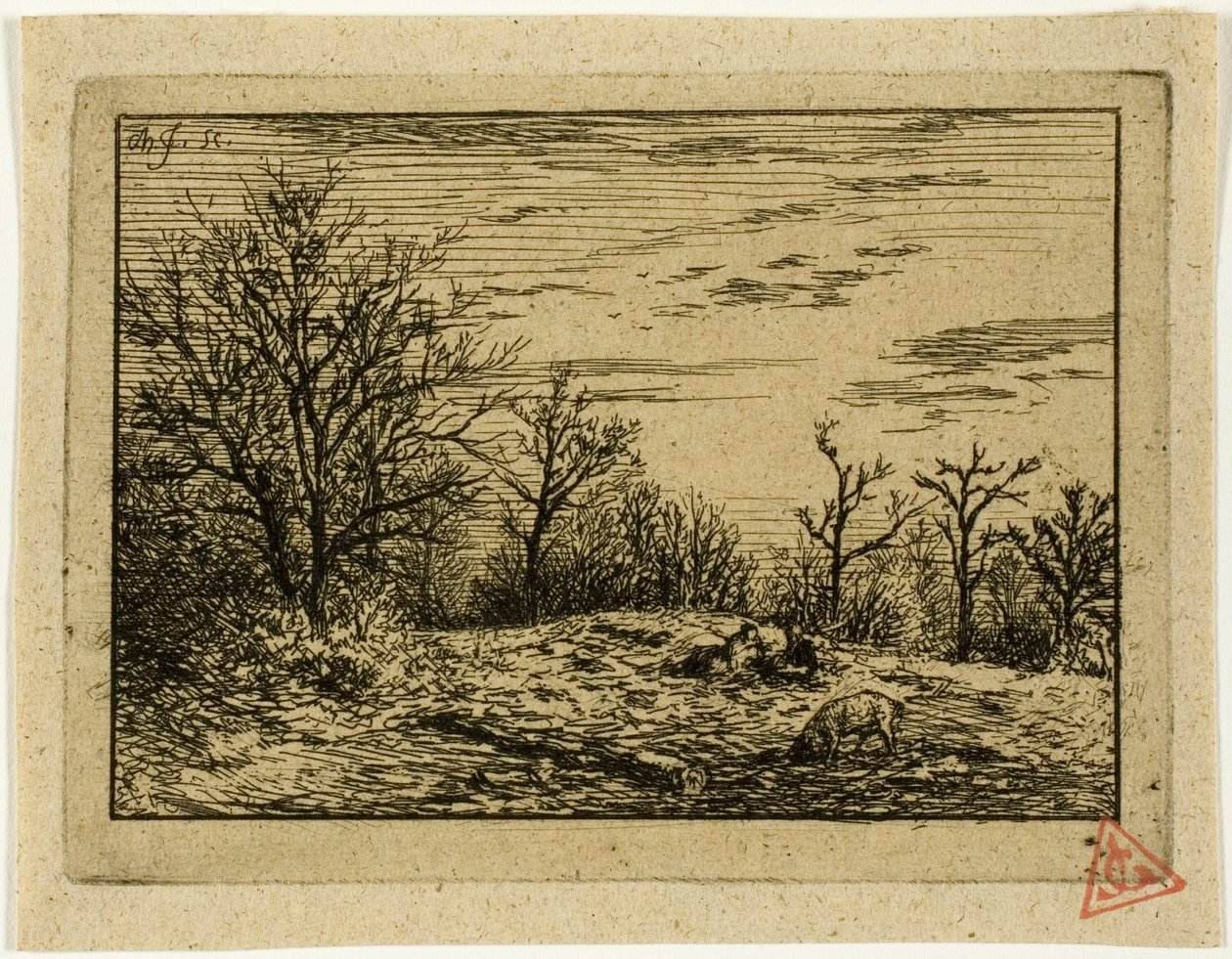 Krajobraz zimą autorstwa Charles Emile Jacque