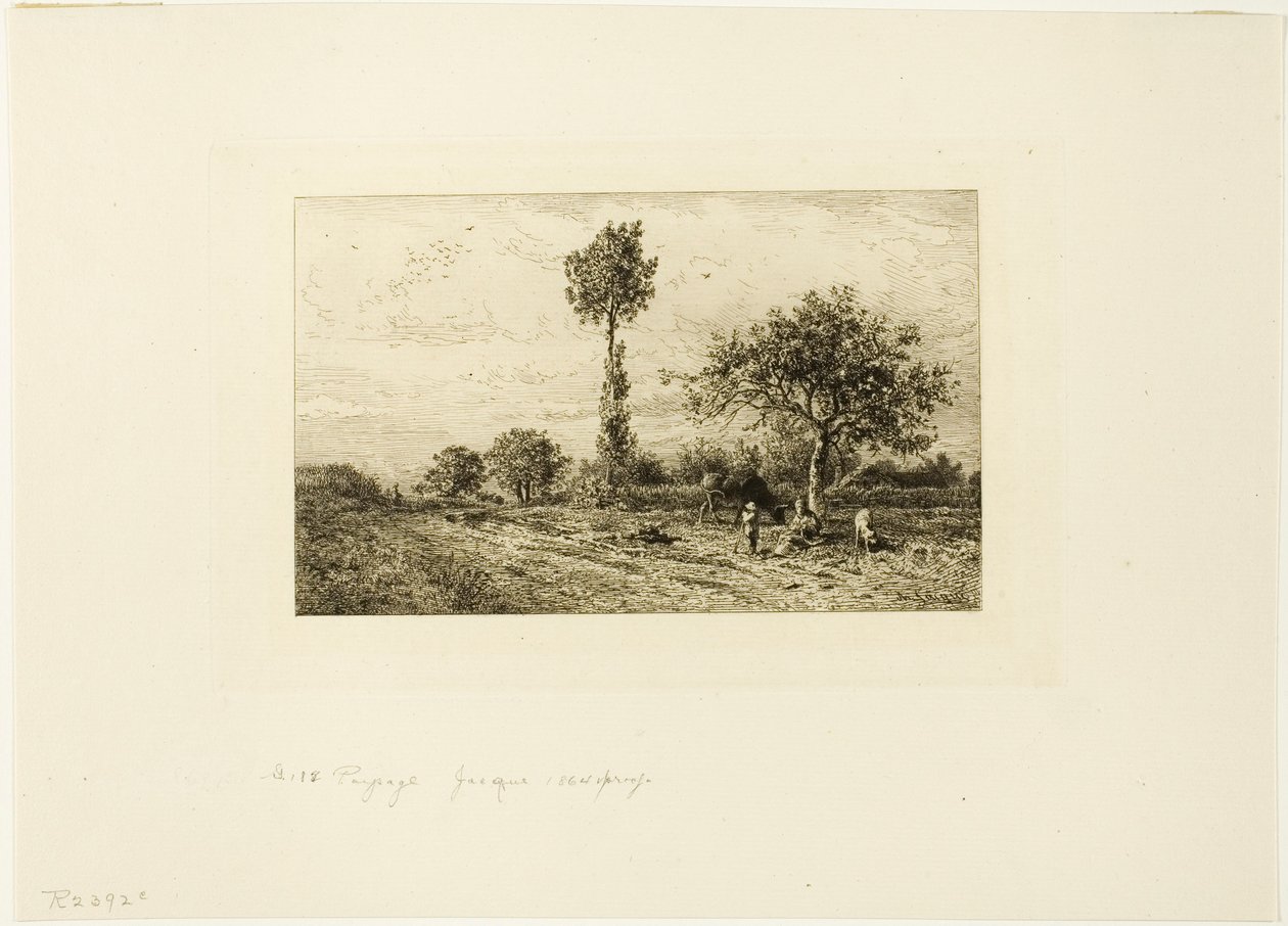Krajobraz z krętą drogą autorstwa Charles Emile Jacque