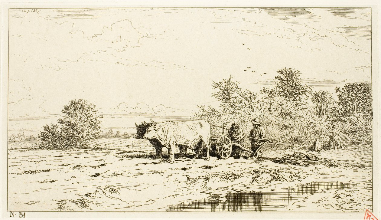 Krajobraz z robotnikami rolnymi autorstwa Charles Emile Jacque