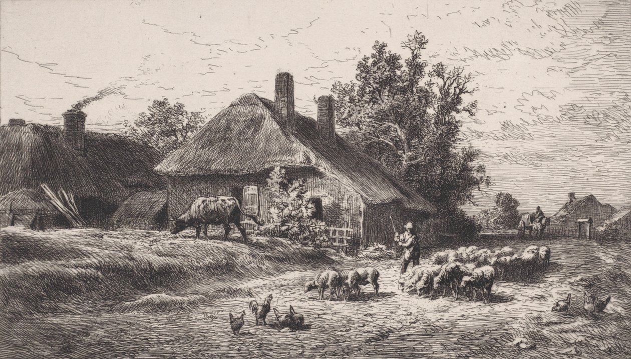 Wioska, 1867. autorstwa Charles Emile Jacque
