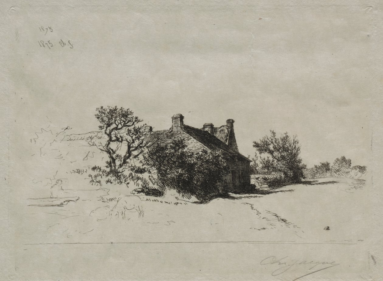Małe domy Kercassier autorstwa Charles Emile Jacque