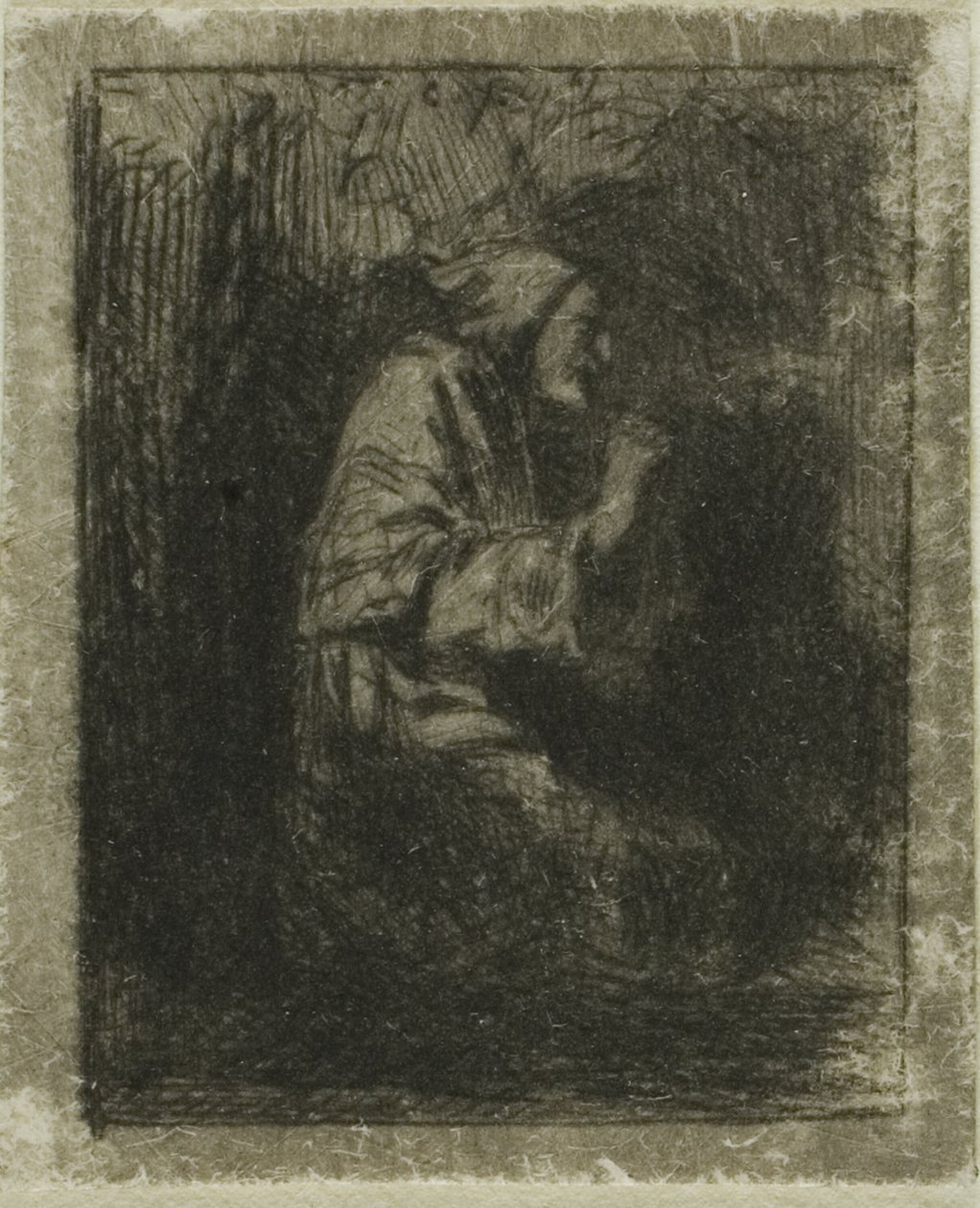 Mnich na modlitwie autorstwa Charles Emile Jacque
