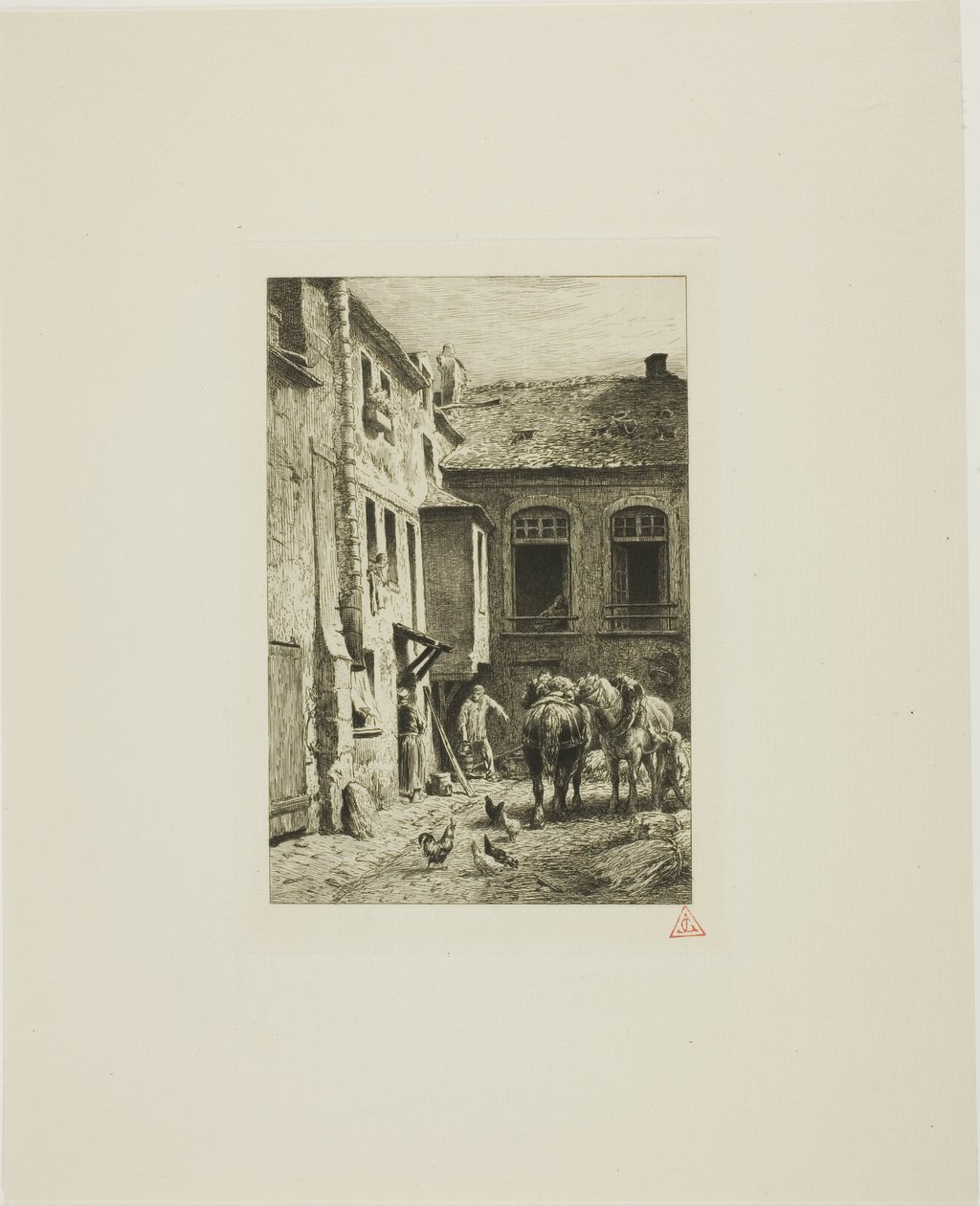 Paryski Dziedziniec autorstwa Charles Emile Jacque